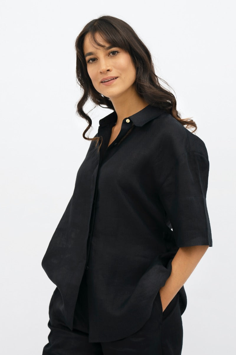 Seville - Short Sleeves Shirt - Licorice